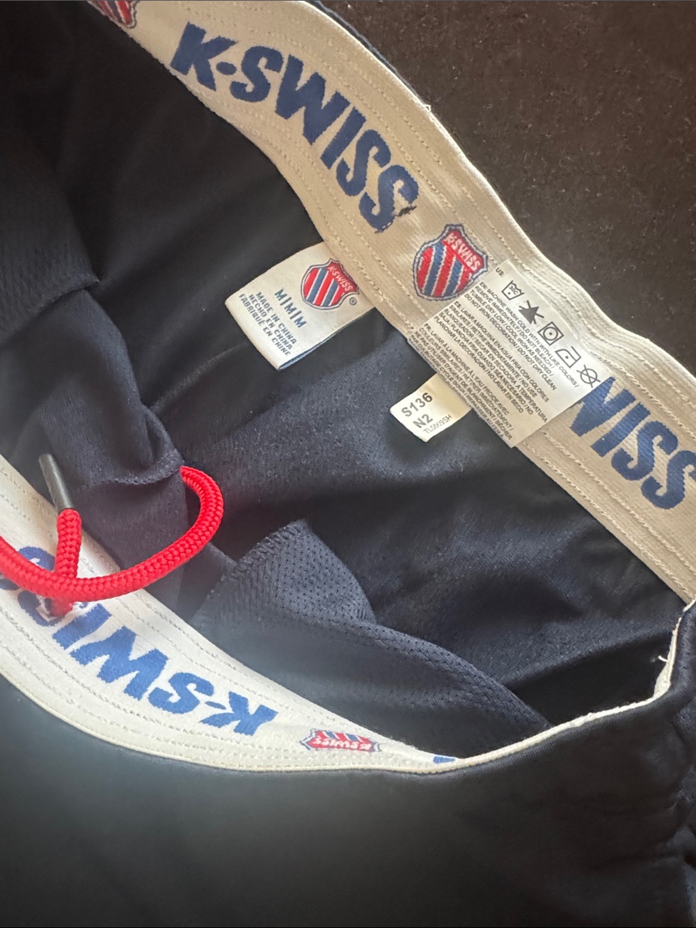 K Swiss Navy Blue Sweatpants with Red Trim